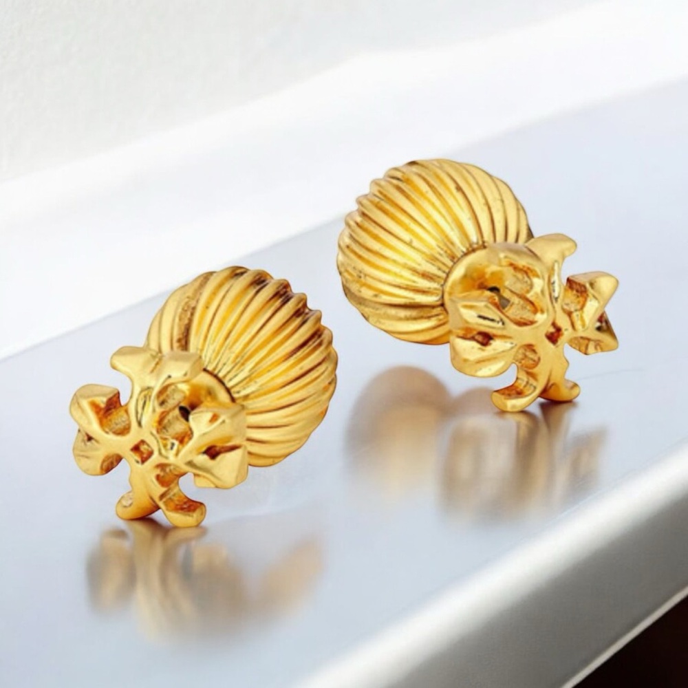 TORY BURCH • Roxanne Gold Double Rolled Brass Earrings